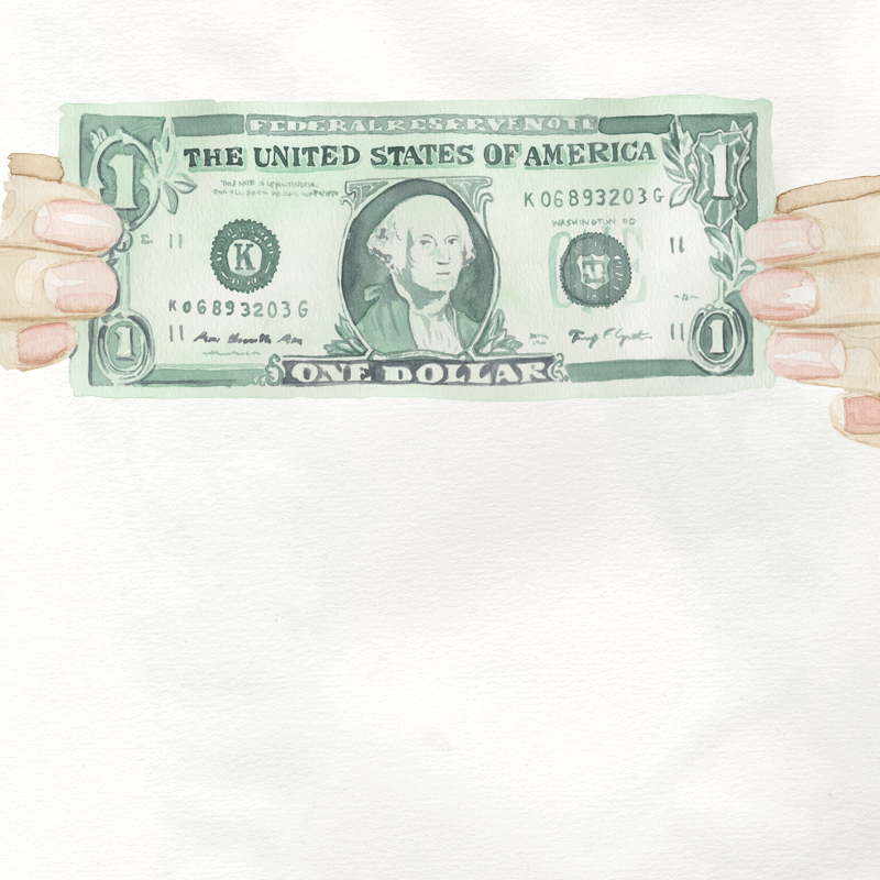 a sequences of images depticting a wet dollar being rung out by hand. Copy and logo fade in.